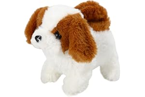 Uposao Jouets pour Chiens interactifs Chien de Jouet électrique activé par la Voix Marchant et aboyant Jouet Mignon de Chien en Peluche de Simulation pour Cadeau d'enfants