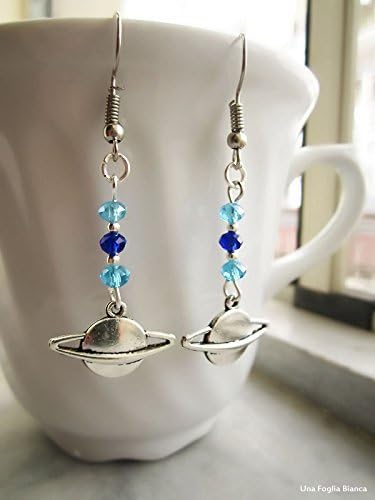 Planet Saturn Jupiter earrings handmade