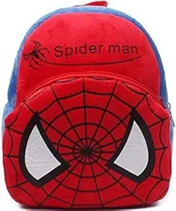 blue tree Kids School Backpack Cartoons Fabric Soft Toy Bag (Spiderman Red, 3-5 Years 11 L)