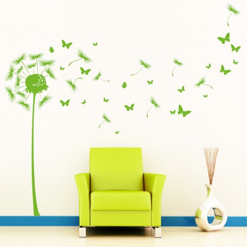 Wandtattoo Loft „Pusteblume mit vielen Schmetterlingen“ – Wandtattoo / 49 Farben / 4 Größen / weiß / 120 x 198 cm - 6