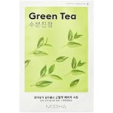 MISSHA Yeşil &Ccedil;ay &Ouml;zl&uuml; Nemlendirici Yaprak Maske (1ad) Airy Fit Sheet Mask Green Tea