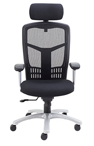 Office Hippo 24-Hour Executive Office Chair with Headrest and Adjustable Arms, Fabric, Black, 152 kg Weight Tolerance