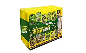 Chipku  Yellow Sticky Trap for Smaller Insects in Garden & Farm/Fly Trap/Insect Catcher/Sticky Pads for Insects, Whiteflies, Thrips (50 Traps).
