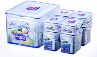 Lock&Lock HPL838SA Lot de 8 Bo&icirc;tes Rectangulaires embo&icirc;tables Fra&icirc;cheur Plastique