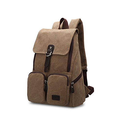 Bwiv Rucksäcke Canvas Unisex Schulrucksack Vintage Schultertasche Daypack Outdoor Backpack Damen Herren Tasche für Retro Reisetaschen Lässige