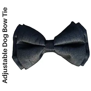 Lana Paws Classic Black Silk Dog Bow Tie/Bowtie, M-L