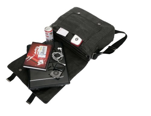Messenger Tasche BEACHWEAR Kuriertasche Canvas Tasche /// SCHWARZ - 5