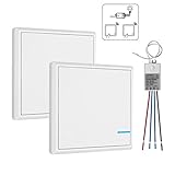 Kabellos, einfach Installation:Keine Draht zwischen Schalter und Empfänger / Schalter und Beleuchtung. Die Tradition-Schalter können direkt von diesem Gerät ersetzt werden (Aufkleber ist im Lieferumfang enthalten).