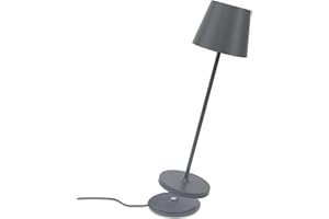 ‎K-BRIGHT K-Bright Dimmbare LED Akku Tischleuchte Indoor & Outdoor Wiederaufladbar Warme Lichtfarbe Für drinnen und draußen Designer Tischleuchte mit USB Ladestation Dunkelgrau.