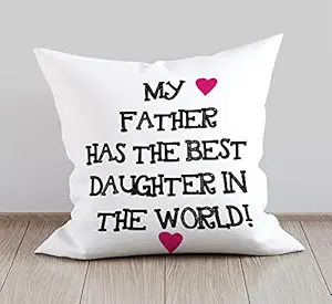 DreamVio Soft Fabric Cushion, Pillow for World's Best Dad,Pyare Papa,Gifts for Daddy,Grandpa on Birthday's & Father's Day Color : White Size : 12 x 12 inch Design 67