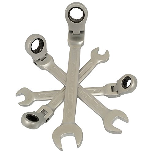 12-Tlg Gelenk Ringmaul Ratschenschlüssel Satz Set 8-19 mm Gabelschlüssel Ratsche - 6