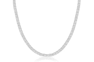 Michooyel Collana da tennis 3/4/5/6 mm, placcata oro/argento, catena da tennis da donna in argento, catena da uomo in oro con zirconi 5A, catena hip hop per uomini e donne, 40-60 cm