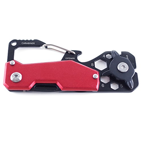 TROIKA TOOLINATOR – KTL25/TI – Mini-Werkzeug – 10 Funktionen – Taschenmesser, Karabiner, Flaschenöffner, Schraubendreher, Sechskantschlüssel, …- Edelstahl – titanfarben – das ORIGINAL von TROIKA - 2