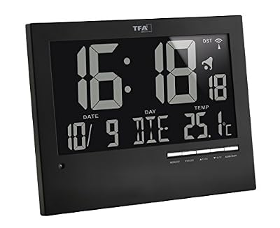 TFA 60.4508 Horloge numérique sans Fil avec rétroéclairage Automatique (L x l x h) 185 x 230 x 31 mm