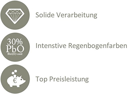 Kristall Glas Kugel 40mm – 30% PbO Bleikristall Vollschliff Feng Shui Kristall „Regenbogenkristall“ Facettenreich - 5