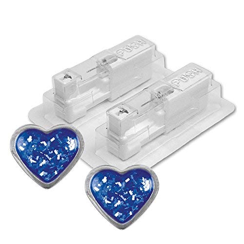 1 par studex Key2Life  Pendientes corazón Glitter azul Diámetro 4,0 mm