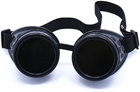 Snowsun-Fashion Vintage Goggles Steampunk Welding Goth Cosplay Vintage Goggles (black)