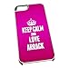 Produktbild Weiß Cover für iPhone 5/5S 0778 Pink Keep Calm und Love Arrak