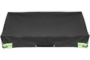HpLive Bâche de remorque, plate avec bandes réfléchissantes, 183x122x13 cm, 420D Oxford, bâche de protection pour remorque avec corde de tension (Noir)