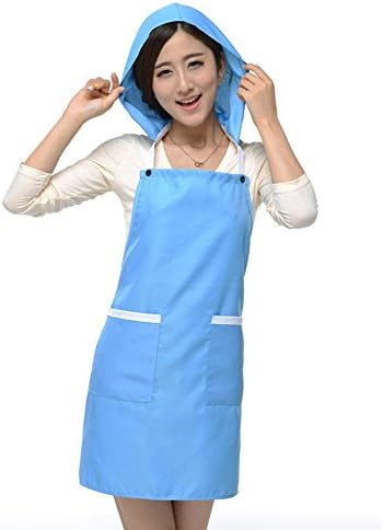Apron Kitchen Clean Dustproof Oil And Water Resistant Cooking Can Not Afford To Wear The Ball Does Not Fade Polyester Fiber , blue