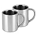 Produktbild Gosear 300ml 2 STK Edelstahl Kaffee Tee Bier Trinken Wasser Becher Tasse Doppel Wand Design mit Griff Perfekte für Kinder