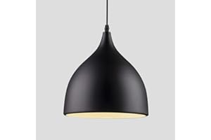 Mengjay Trade Suspension E27 en Métal Plafonnier Suspensions Lumiere Suspension Luminaire Moderne Plafonnnier Luminaires Metal Noir Plafond Lumière éclairage(Noir)