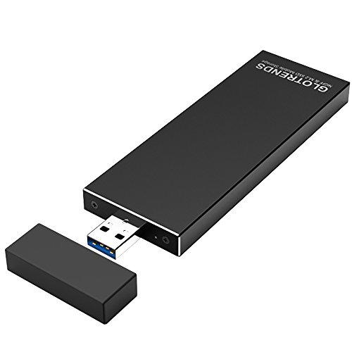 GLOTRENDS Caja de Carcasa USB 3 0 M 2 para SATA M 2 SSD  Clave B B   M   Soporte Trim y UASP  Carcasa de Aluminio con dise  o de ventilaci  n  Compatible con Windows Mac   Linux Xbox   PS4  etc 