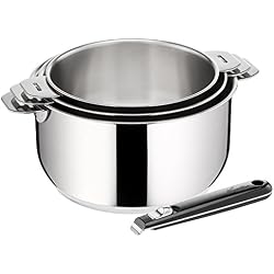 Lagostina 012835600103 Lot de 3 Casseroles Diamètre 16/18/20 cm + Poignée Noire