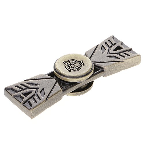 HuntGold Alloy Comic Dual EDC Fidget Hand Spinner ADHD Anxiety Autism Stress Reducer Kids Children Adults Home Office Toy Nice for Focusing Staying Awake Quitting Bad Habits-Gold