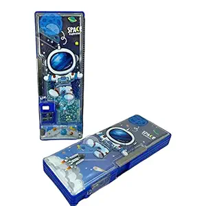 FunBlast Magnetic Pencil Box with Sharpener ? Space Explorer Themed Luxury Pencil Case for Kids ? Stationary Organizer Pencil Box for Boys, Kids, Girls (Space Pencil Box)
