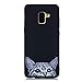 Produktbild Chreey Hülle für Samsung Galaxy A5 (2018) / A8 (2018), Anti-kratzt Schwarz 3D Drucken Muster Handyhülle Weiche Silikon TPU Rückseitehülle Bumper Schutzhülle, Überraschte Katze