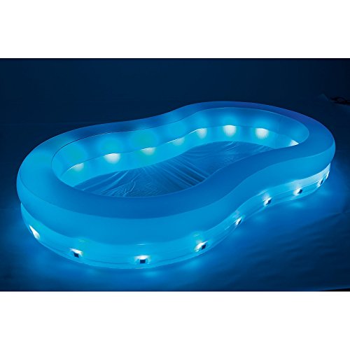 VARILANDO LED-Garten-Pool Planschbecken beleuchteter aufblasbarer Gartenpool 280cm - 2