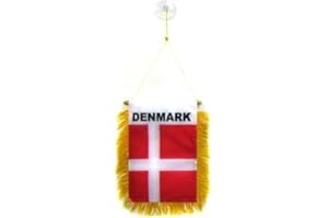 AZ FLAG - Wimpel Dänemark - 15x10 cm - Dänische Mini Flagge 10 x 15 cm - Auto Pennant Spezielle Auto