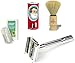 Shaving Factory SF200 De Safety Razor/ Hand Made Shaving Brush Arko Shaving Soap and Derby Extra Double Edge Razor Blades Gift Set for Men
