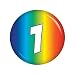 Produktbild Kiwikatze® Zahl Regenbogen 1 Button Ansteckbutton 37mm für Geburtstag und Jubiläum