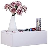 Praktische Ablagefläche VCM Wand Nachttisch Wandschublade Schublade Tisch Nachtschrank Nachtkonsole Wandboard Regal Weiß 30x46x15 cm \