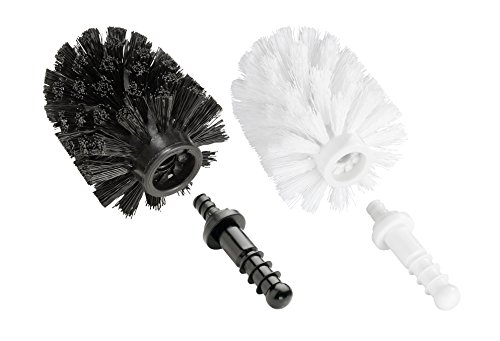 WENKO 15818539 Ersatzbürste WC-Garnitur Schwarz Ø 7,5 cm – WC-Bürstenhalter, mit Adapter, Kunststoff, 7.5 x 9.3 x 7.5 cm, Schwarz - 2