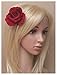 Crimson Red Fabric Large Burlesque Carmen Flower Rose Flamenco Dancer Pin up Hair Clip Slide