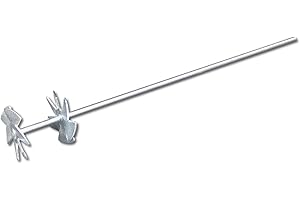 DEWEPRO® Miscelatore per Pitture e Vernici - Frusta con Doppia Testa a Stella Zincata Ø75x500mm - Compatibile con Trapani e Avvitatori - Ideale per Malte, Resine e Fluidi Autolivellanti