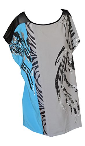 Preisvergleich Produktbild Unbekannt Biba Damen Tunika-Bluse mit Chiffoneinsatz,Sommer Kollektion Gr.44