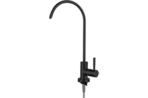 XDSMB Water Filter Tap,Single Cold Kitchen Tap Gooseneck Drinking Water Tap Fits All Water Reverse Osmosis Systems,Black