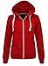 Fab Style Ladies Plain Sweatshirt Womens Fleece Zip Hooded Jacket Top Plus Sizes 16-20
