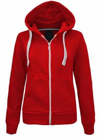 Fab Style Ladies Plain Sweatshirt Womens Fleece Zip Hooded Jacket Top Plus Sizes 16-20