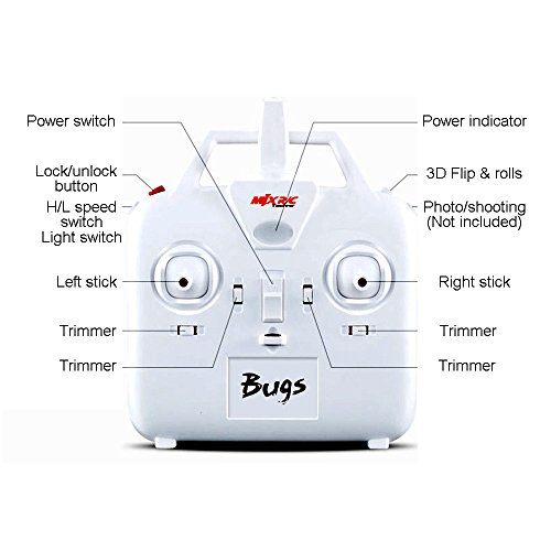 TIME4DEALS MJX B3 Bug3 Brushless Motor Quadcopter Drone Plus 2Pcs 7.4v 1800mAh 25C Li-poly Battery Plus 1to2 7.4V Battery Charger ¡­
