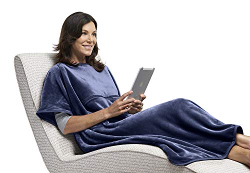 travelrest 4-en-1 de Clase Premier Travel Manta Con Bolsillo - Covers Hombros - Peluche, Suave y Lujoso - Built-in Stuff Sack (Manta de Viaje)