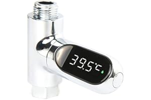 LQNB Affichage à LED Accueil Douche à L'Eau ThermomèTre DéBit Auto-GéNéRatrice éLectricité TempéRature de L'Eau Moniteur Moniteur pour Soins pour BéBé