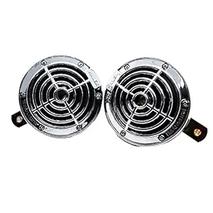 AUTOPOWERZ 110mm Vibro Deluxe Electrical Bike Horn 12V_DC 6Amp (Silver) Pack of 2
