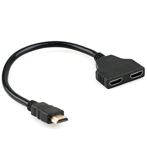 aukur HDMI Stecker auf 2 HDMI Buchse 1 IN 2 OUT Splitter Kabel Adapter Dual Display Kordel