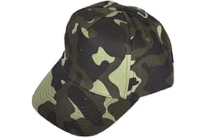 PALGRAVE LTD Children's Camouflage Cap Summer Hat, 100% Cotton 6 Panel Peaked Baseball