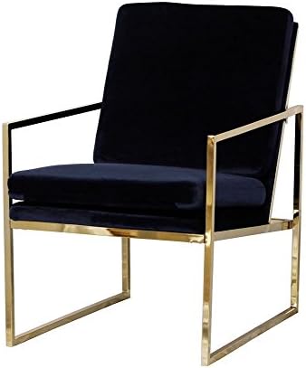 Blue Velvet Armchair Comfortable Relax Lounge Chair Brass plated gold finishing copper look with Metal Legs Sponge Cushion Armchairs by EVAHOM